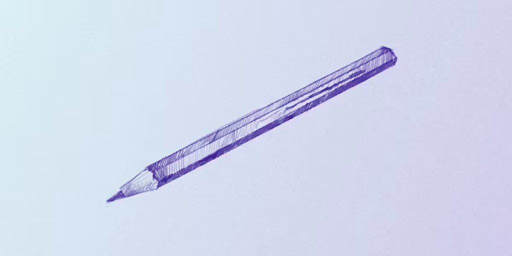Eine Bleistift-Illustration auf hellblauem Verlauf